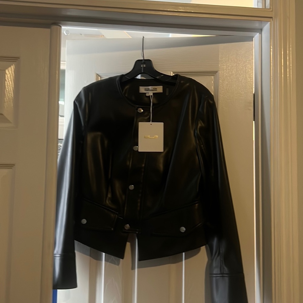 Diane Von Furstenberg faux leather jacket